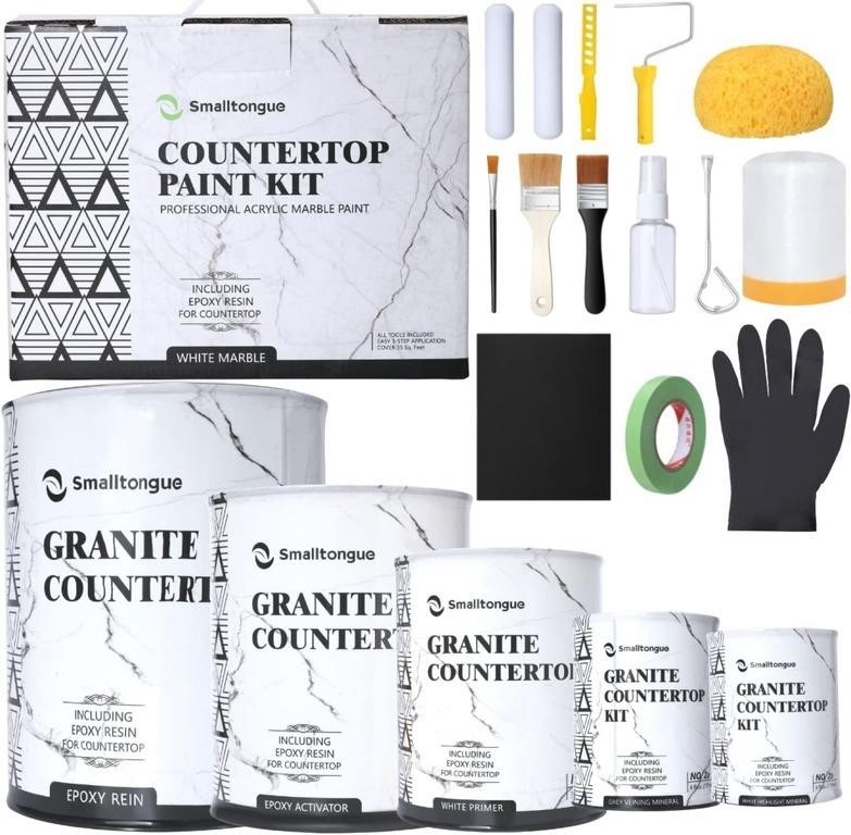 New Countertop Paint Kit, White Marble Epoxy