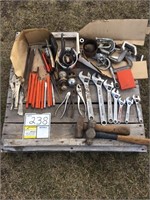 Punches, chisels, crescent wrenches, hammers,