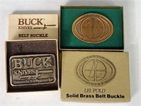 Leupold & Buck Belt Buckles In Boxes