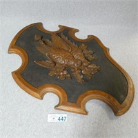 Early Carved Wood Dead Game Plaque