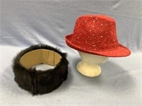 Lot of 2 one is a ladies hat the other is a faux f