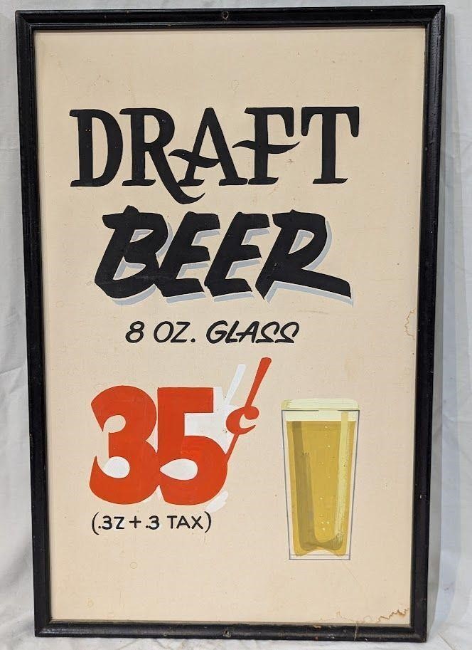 Draft Beer Sign  .35 Cents Cardboard