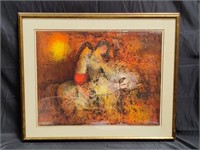 Signed, framed lithograph by Hoi Lebadang,