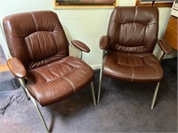 Pair of Leatherette Armchairs