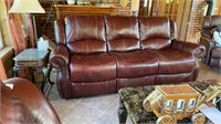 Fantastic 86” Faux Leather Sofa With Dual