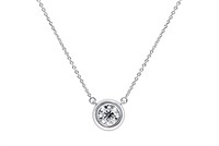 14K WHITE GOLD 0.51CT DIAMOND BEZEL NECKLACE