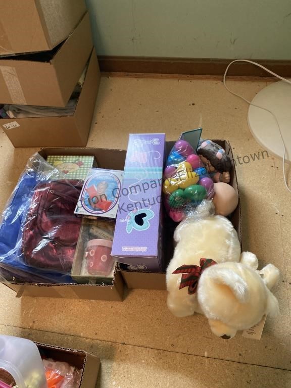 2 boxes stuff teddy bear, and more see photos