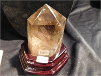Citrine Crystal point with decorative wood stand