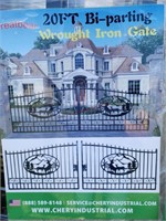 1-Set of New 20' Bi Parting Wrought Iron Gates