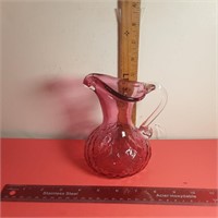 small Rossi pitcher cranberry glass