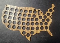 USA Wooden State Quarters Map