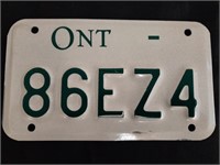 Ontario Motorcycle License Plate