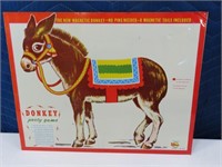 vintage Donkey PinTheTail Tin 15"x12" Game Sign Bd