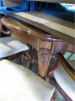 THOMASVILLE ROUND TABLE W/6 CHAIRS, 2 LEAVES