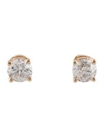 14k Gold Round .50ct Diamond Solitaire Earrings