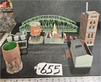 Model Train Track Scenery Buildings/Bridge