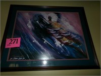 FRAMED ABSTRACT SIGNED NUMBERED PRINT 30"X24"