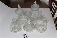 (14) pcs - Clear Glass - Candy Dishes, Serving