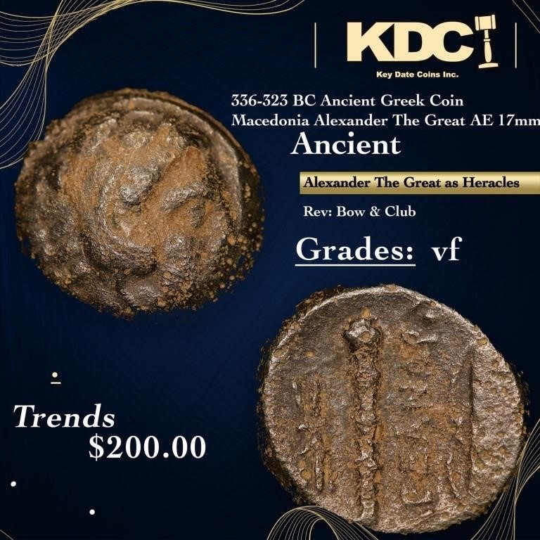 336-323 BC Ancient Greek Coin Macedonia Alexander