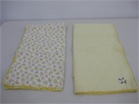 Two Baby Blankets Largest 35"x 36"