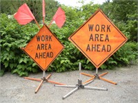 Work Area Folding Road Signs 2 Pcs 1 Lot