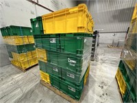 Pallet of 20 Moulded Plastic Stackable Storage Bin