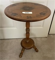 Stenciled round side table 15" diameter