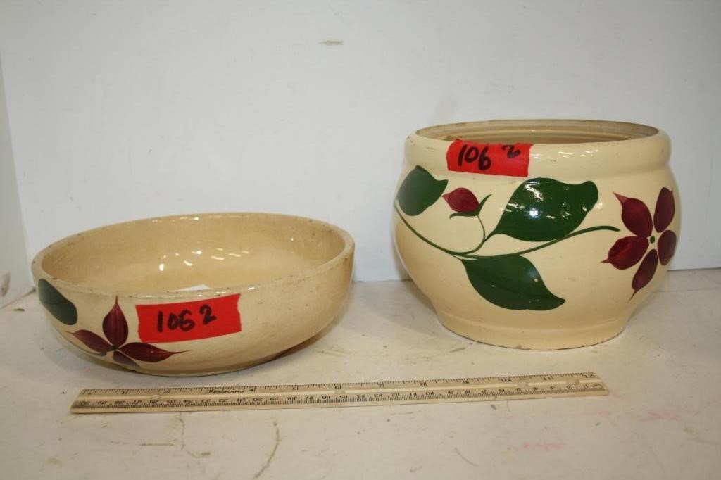 Watt Pottery Bowl #96 & Cookie Jar # 21(no lid)
