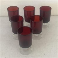 Red And Clear Cordial Glasses