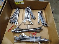 BOX LOT OF HAND WRENCHES