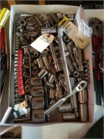 LARGE LOT OF SOCKETS, RATCHETS, EXTENSIONS, ETC