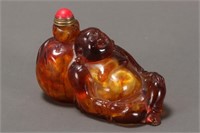 Chinese Amber Snuff Bottle,