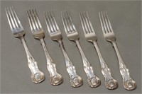 Six Scottish Victorian Sterling Silver Forks,