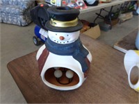 Snowman candle holder 12" tall