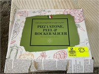 PIZZA STONE AND ROCKER SLICER FOR OVEN