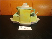 Vintage Porcelain Lusterware Condiment Set