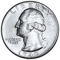 1940-S Washington Silver Quarter UNCIRCULATED