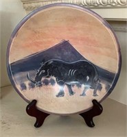 Incised & Decorated "Rhinoceros" Plate