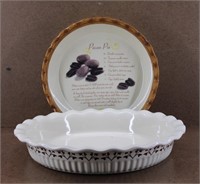 Paula Deen & Pecan Pie Ceramic Pie Dishes