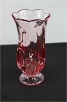 Fenton Pink Glass Vase (8.5" Tall)