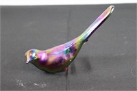 Iridescent Glass Bird Paper Weight