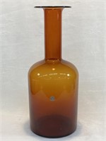 MCM  Danish Amber Art Glass 14" Gulvase Vase