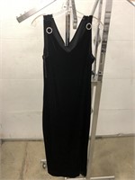 Black velvet evening dress by Fashion Bug