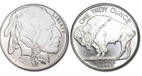 1 oz Silver Buffalo Design Round