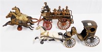 Lot of 2 Cast Iron Horse Drawn Carriages