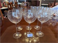 WHEEL CUT CRYSTAL GOBLETS