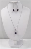 .925 Sterling Fresh Water Pearl Necklace, Earrings