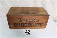 Vintage Baker's Chocolate Wooden Box with Top(R1)