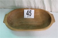 Vintage Wooden Dough Bowl (Crack)(R1)