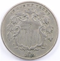 1869 Shield Nickel - AU